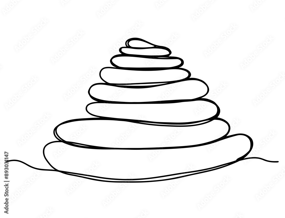 continuous line drawing of Pebbles pile of flat stones Zen rock balancing isolated on transparent background. vector illustration continuous line drawing of Pebbles pile of flat stones Zen rock balancing isolated on transparent background. vector illustration