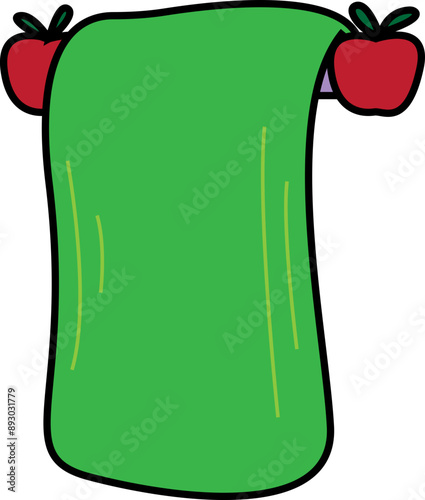 Towel Holder Bathroom Decoration Vector Illustration