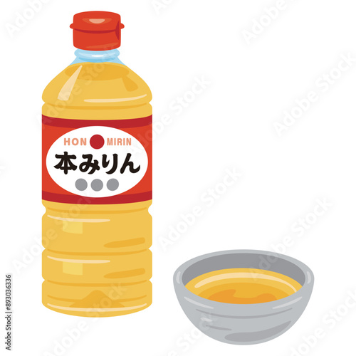 ボトルに入った本みりんと小鉢に入った本みりん