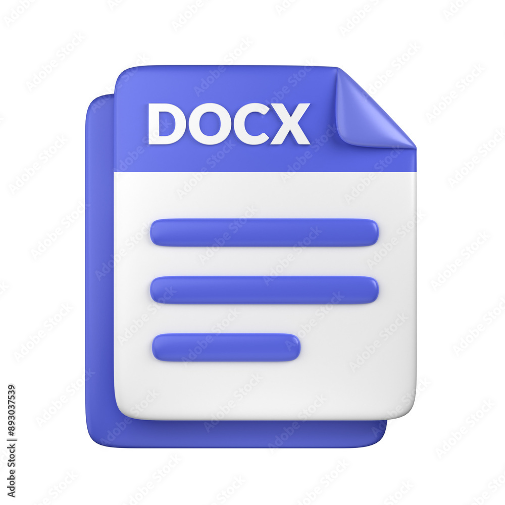 3D DOCX File Icon 3D DOCX File Icon