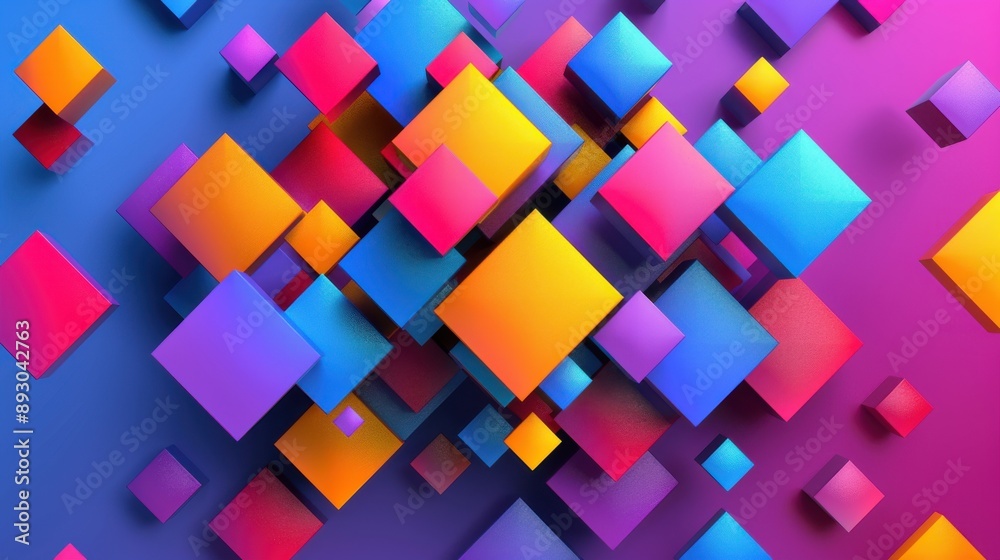 Abstract background featuring vibrant squares in a playful arrangement, adding color and modernity to designs 