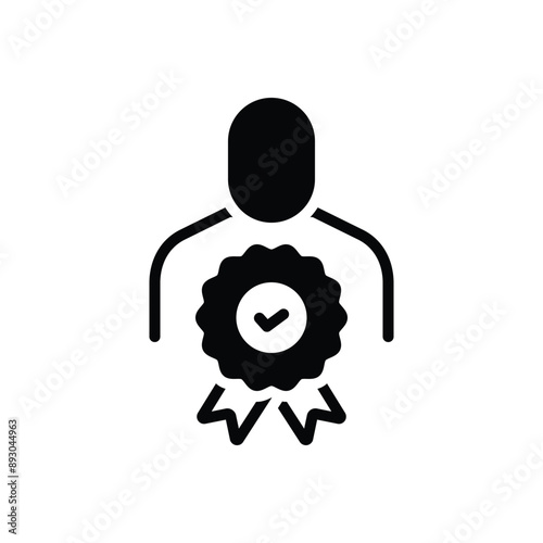 Black solid icon for credibility