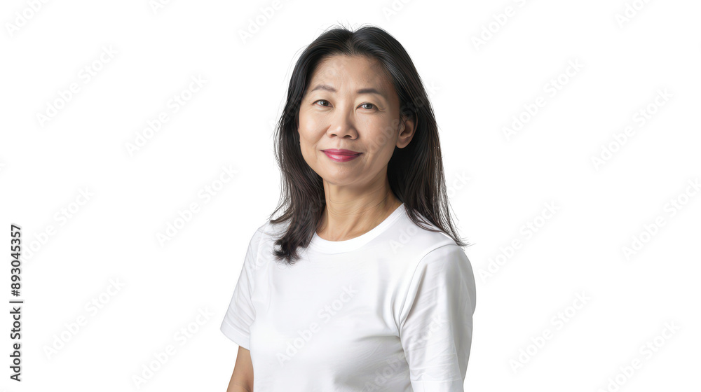 Half body portrait of a creative Singaporean urban planner in her 40s in a white T-shirt Half body portrait of a creative Singaporean urban planner in her 40s in a white T-shirt