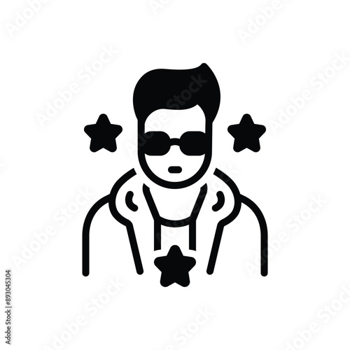 Black solid icon for celebrity