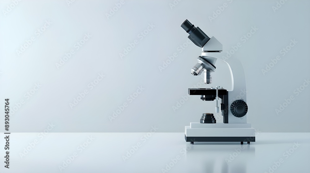 Microscope at laboratory with white background. Microscope at laboratory with white background.