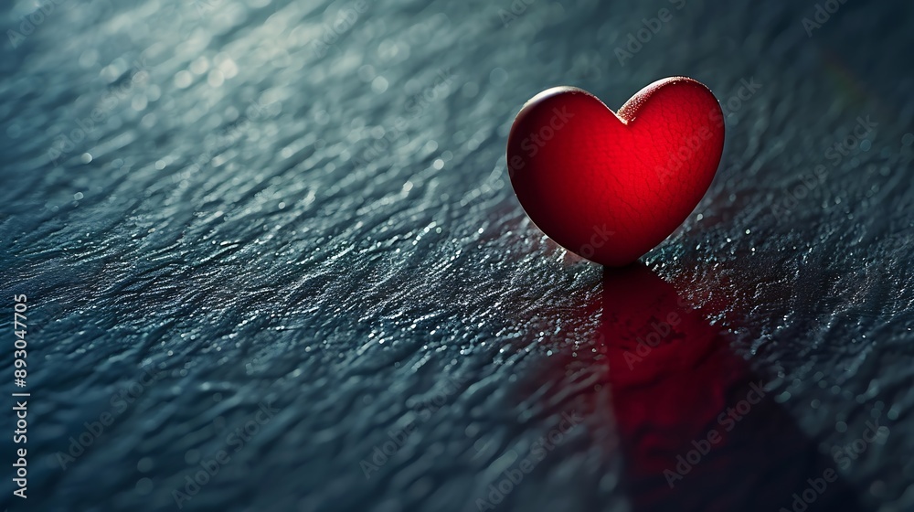 Obraz premium Heart shaped shadow as copy space Modern Valentines day concept Creative love idea Minimalistic Mothers day composition : Generative AI