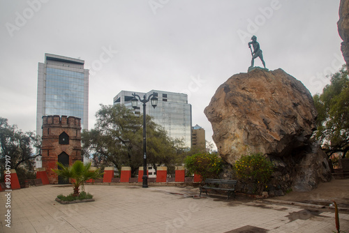 Caupolican Statue Cerro de Santa Lucia Santiago de Chile photo