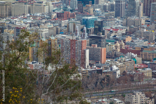 Obraz na płótnie City of Santiago de Chile from Cerro San Cristobal w salonie