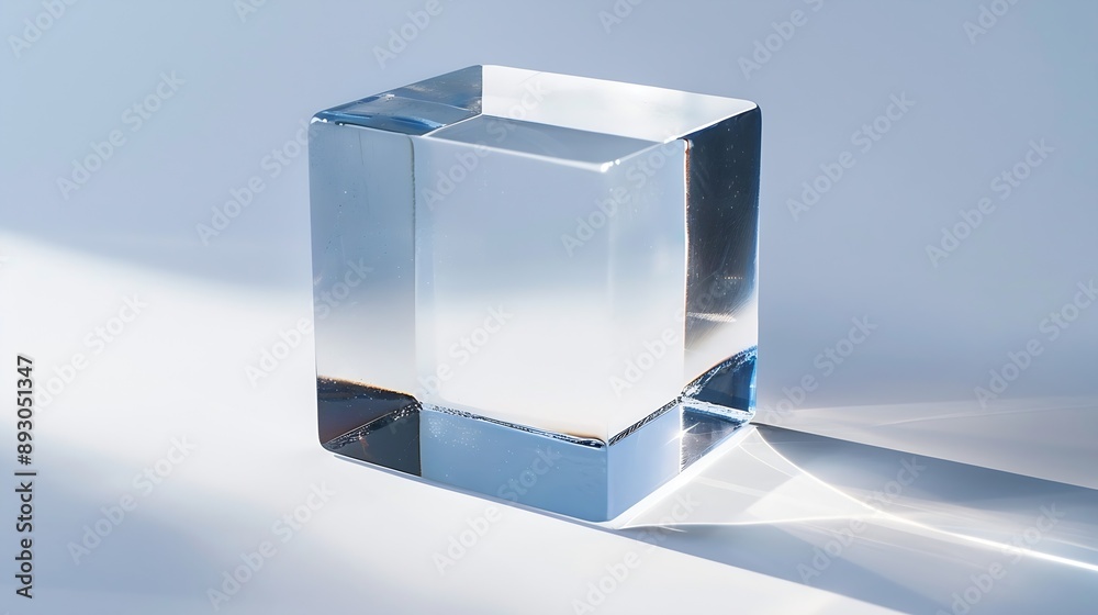 blank acrylic block isolated on white background : Generative AI blank acrylic block isolated on white background : Generative AI