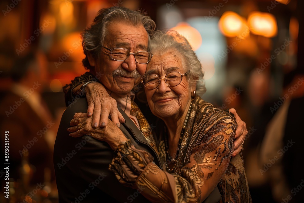 Graceful Senior Couple Dancing in Elegant Ballroom Embracing Joyful Movement Graceful Senior Couple Dancing in Elegant Ballroom Embracing Joyful Movement