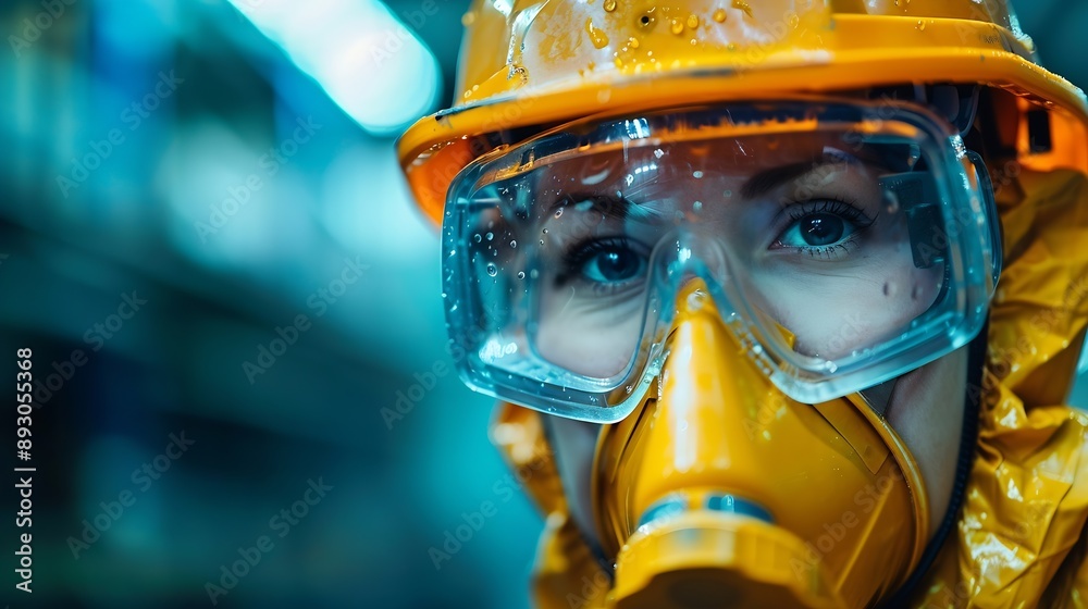 Builder in personal protective equipment Panoramic banner with copy space : Generative AI Builder in personal protective equipment Panoramic banner with copy space : Generative AI
