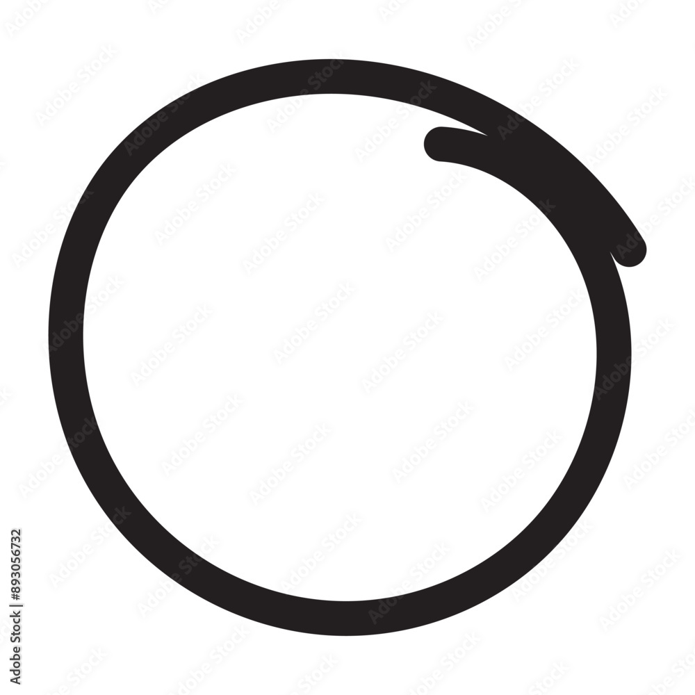 Green hand draw line circle for marking text, number. Green hand draw line circle for marking text, number.