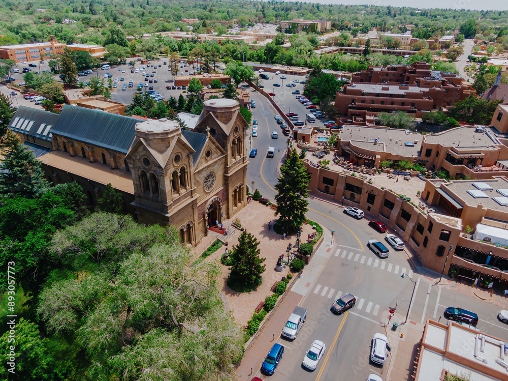 Fototapeta premium The Cathedral Basilica of St. Francis of Assisi in downtown Santa Fe, New Mexico, United States Of America.