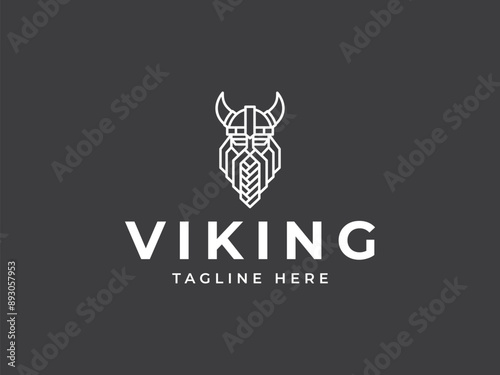 viking logo vector illustration.viking line logo template
