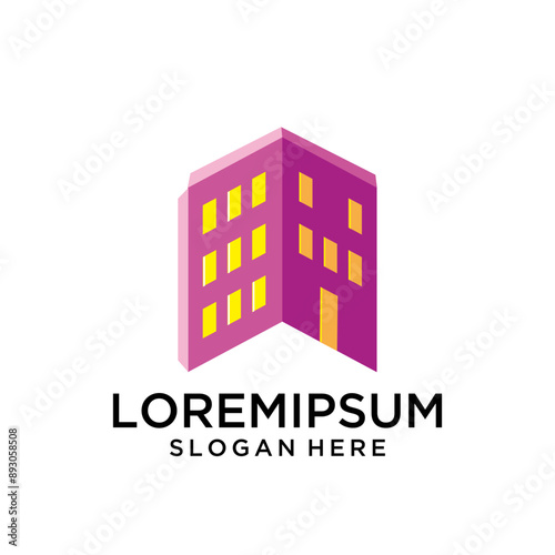 logo building with 3 d  photo