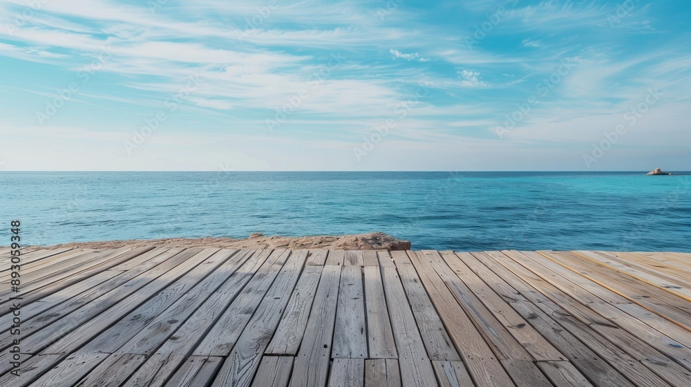 Wooden deck at the seaside Wooden deck at the seaside