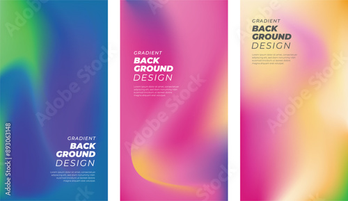 Vector colorful abstract fluid geometric gradient background