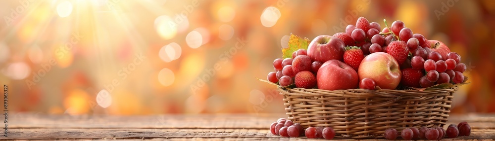 Fresh Fruit Basket with Apples and Berries Fresh Fruit Basket with Apples and Berries