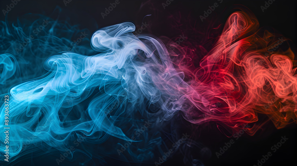 A blue and red smoke trail with a purple hue. The smoke is thick and billowing, creating a sense of movement and energy. The colors of the smoke evoke a feeling of excitement and intensity A blue and red smoke trail with a purple hue. The smoke is thick and billowing, creating a sense of movement and energy. The colors of the smoke evoke a feeling of excitement and intensity