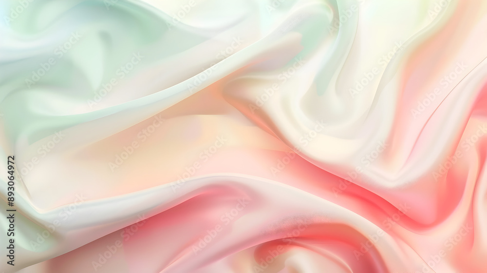 A pink and white fabric with a pattern of swirls and stripes. The fabric is soft and smooth to the touch A pink and white fabric with a pattern of swirls and stripes. The fabric is soft and smooth to the touch