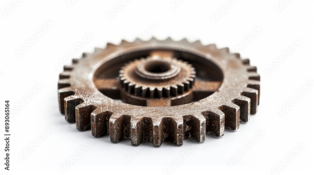 Mechanical gear, symbolizing the intricate workings of business, against a deep white background. Mechanical gear, symbolizing the intricate workings of business, against a deep white background.