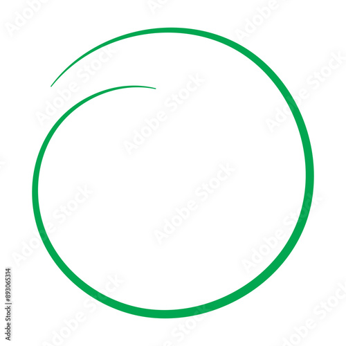 Hand draw circle with green color