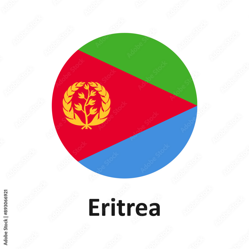 Obraz premium Eritrea flag, vector illustration on a white background.