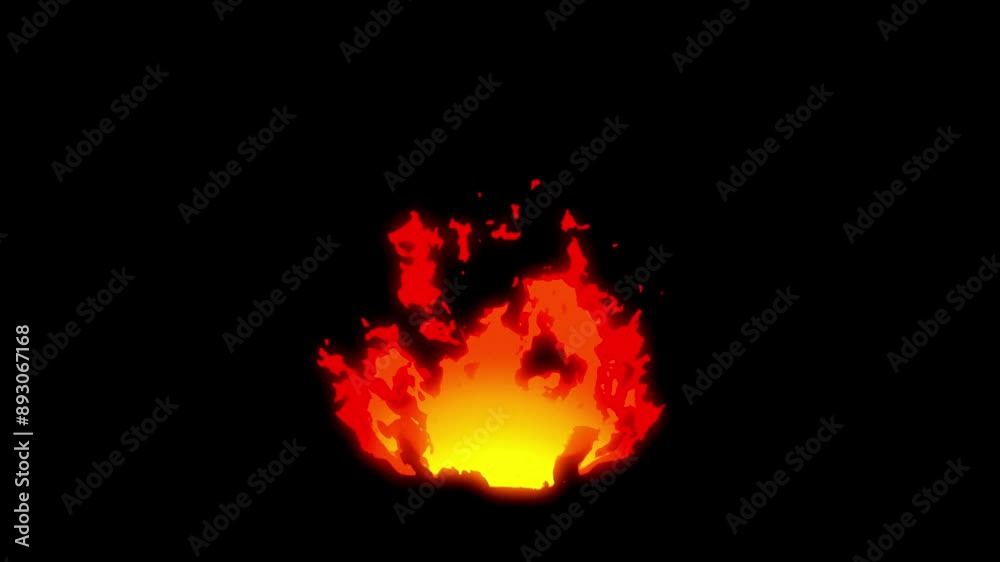4K resolution loop animation Fire animated on green screen and transparent background.