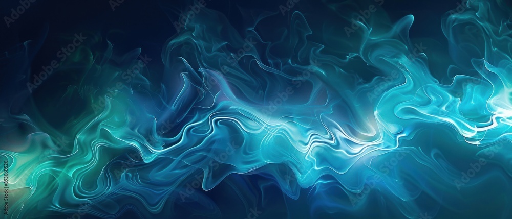 Dynamic Wave Patterns with Glowing Blue and Green Light. generative AI Dynamic Wave Patterns with Glowing Blue and Green Light. generative AI