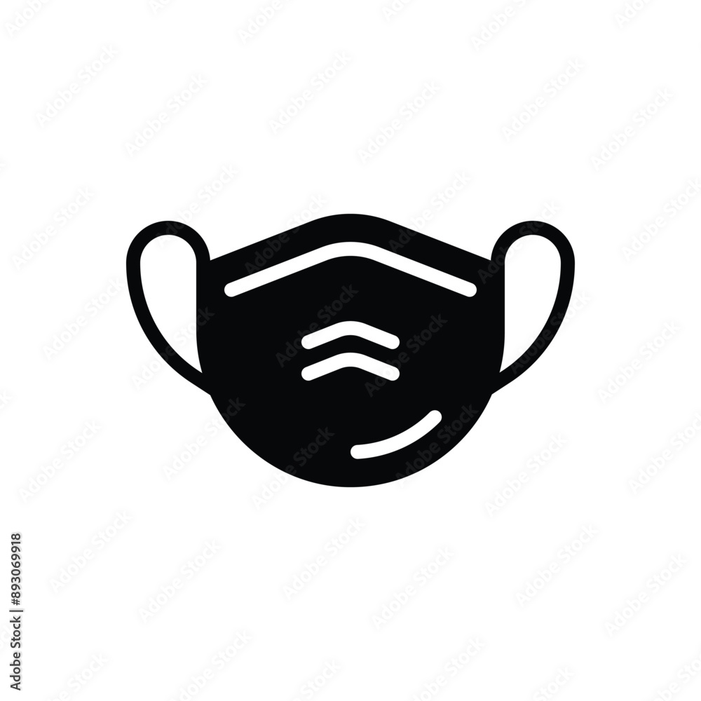 Black solid icon for mask