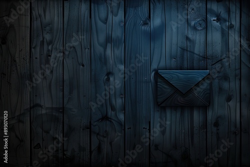 Dark moody image of a black envelope on a textured wooden background. Perfect for messages, mysteries, and secret communications.