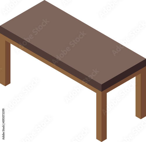 Simple wooden bench with brown surface, providing a comfortable place to sit and relax