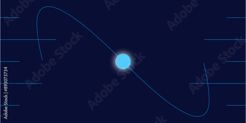 Minimalist Backgorund Neon Blue Lines Dividing Diagonally with White Button Light