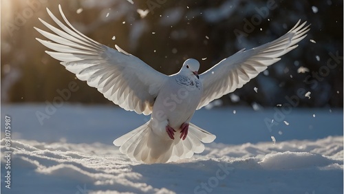 white dove flying in the sky