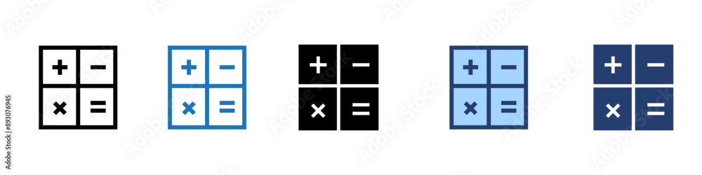 Obraz premium Calculator icon Flat logo set collection
