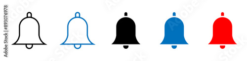 Bell icon Flat logo set collection