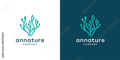 Coral Seaweed vector logo design inspiration
