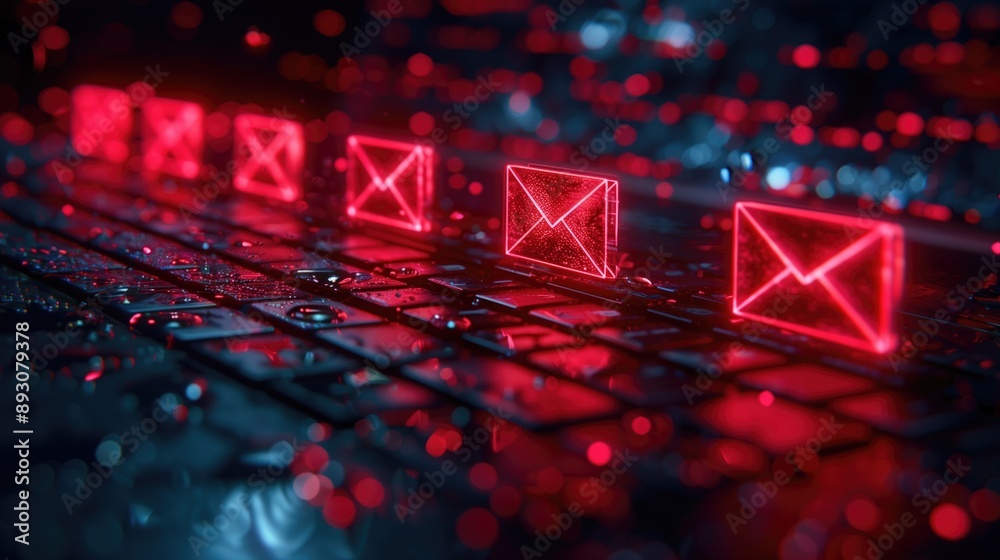 Phishing Scam theme. An email inbox showing a realistic phishing ...