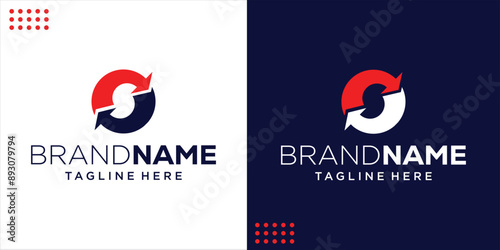 Creative Abstract O Logo With Up and Down Arrows, Design Inspiration, Illustration, Vector