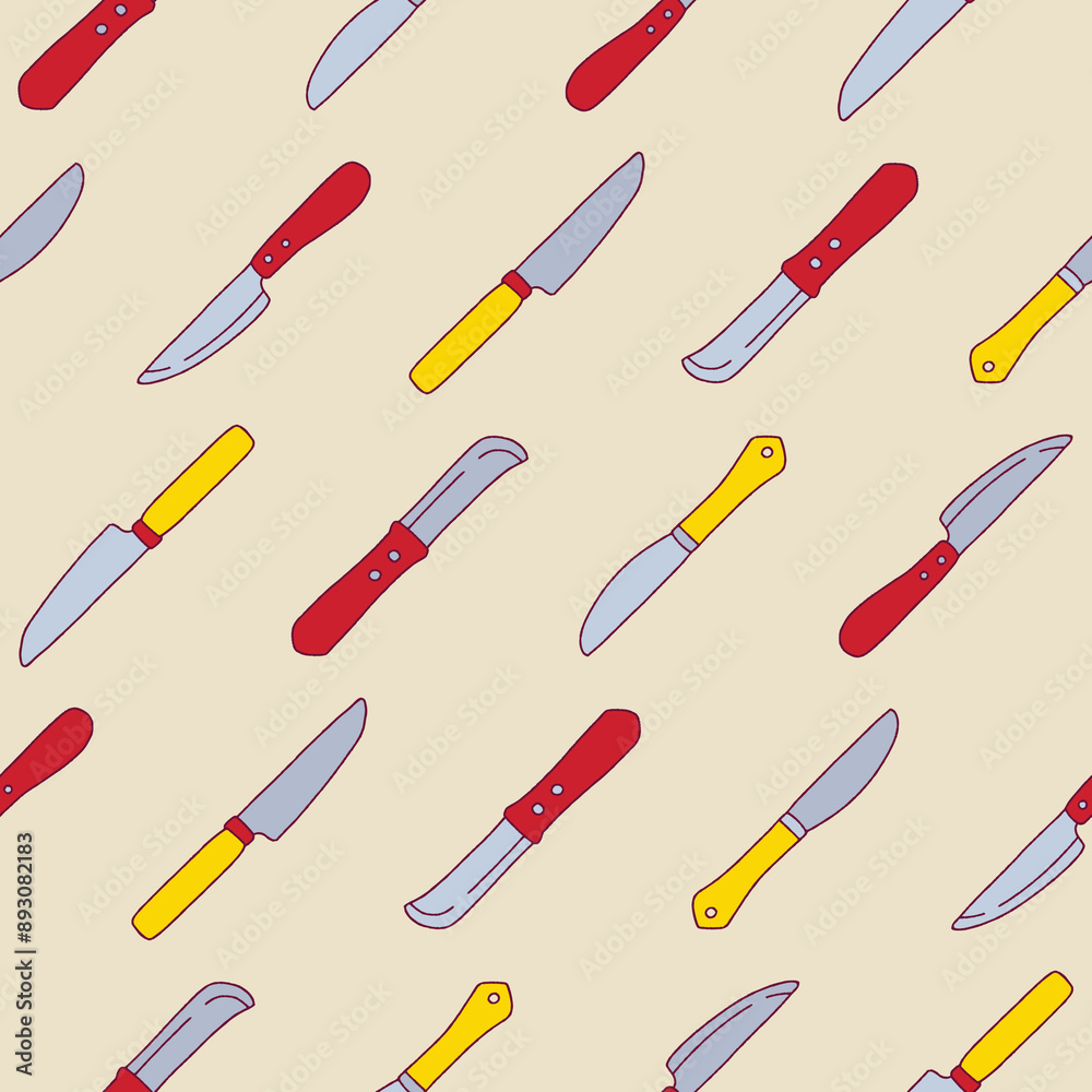 Collection of Knife Vector Seamless Pattern illustration for Print, Wallpaper, Decoration. Collection of Knife Vector Seamless Pattern illustration for Print, Wallpaper, Decoration.