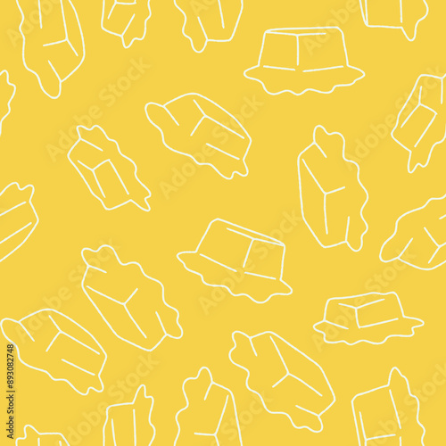 Outline Butter Vector Seamless Pattern illustration for Print, Wallpaper, Decoration.