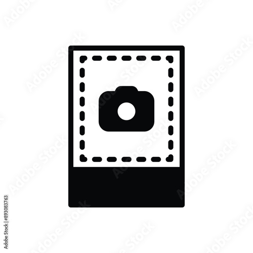 Black solid icon for picture