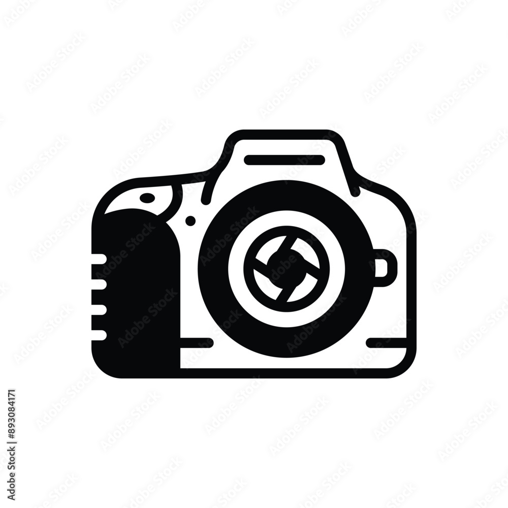 Black solid icon for dslr camera Black solid icon for dslr camera