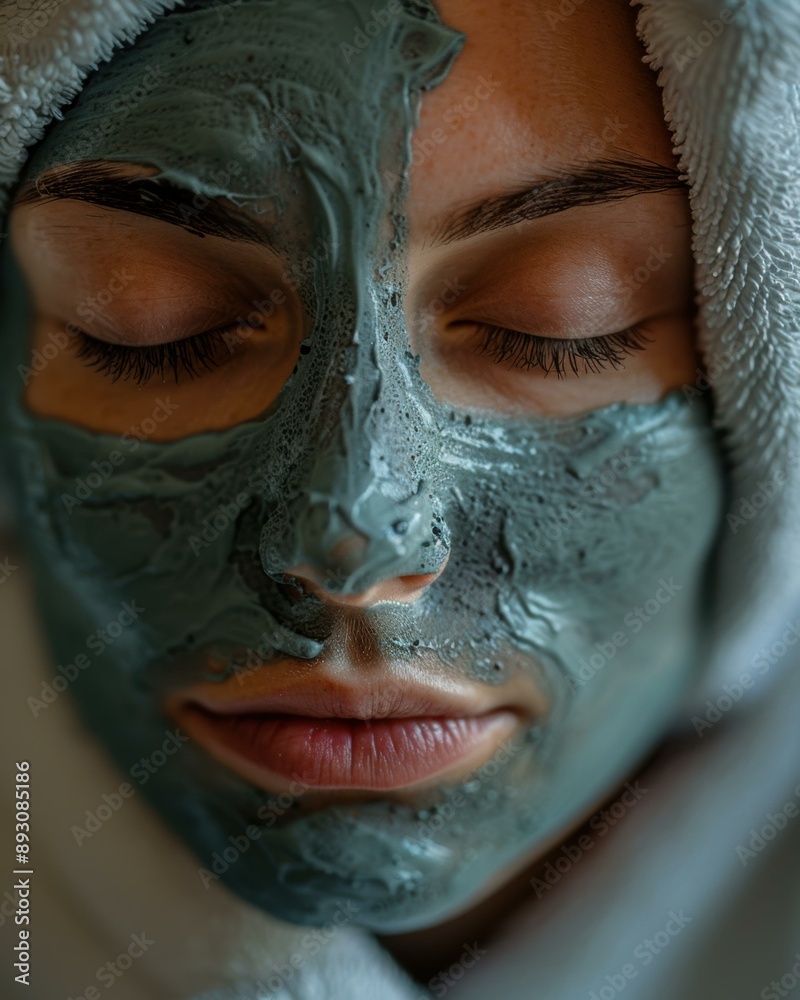 Fototapeta premium A person with a face mask on. AI.