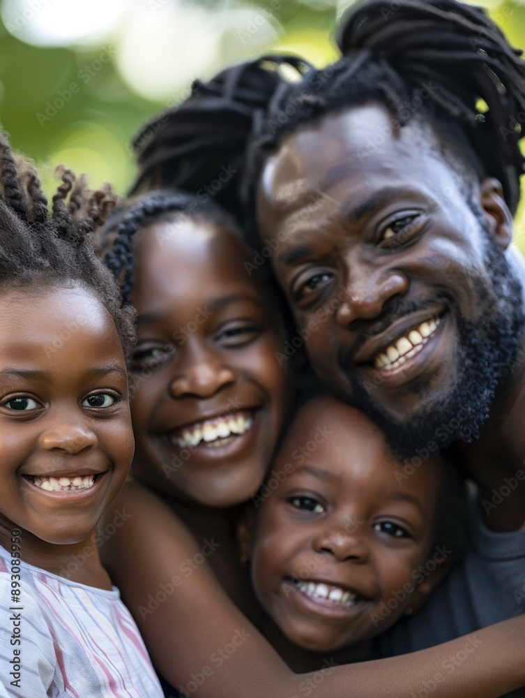 A happy family smiling together. AI. A happy family smiling together. AI.