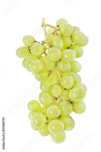 Bunch of green grapes isolated on white background 