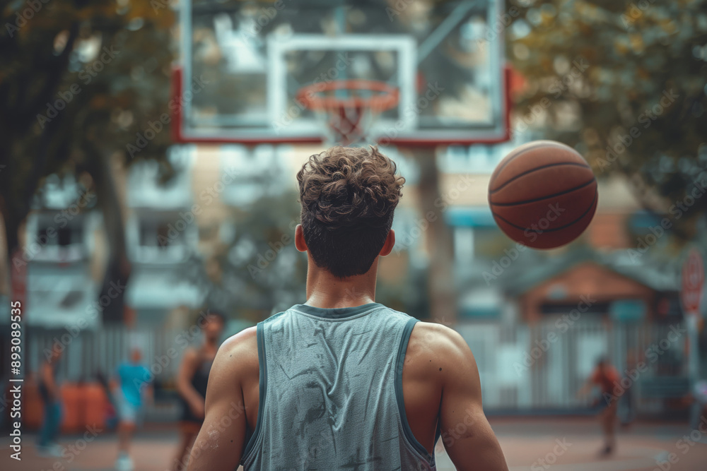 A Basketball Player's Focus: A Moment of Anticipation on the Court A Basketball Player's Focus: A Moment of Anticipation on the Court