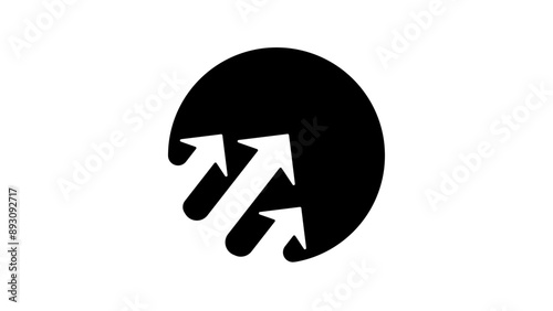 An arrows pointing upward symbolizes achievement, success, and the development of business in a prosperous manner, black isolated silhouette