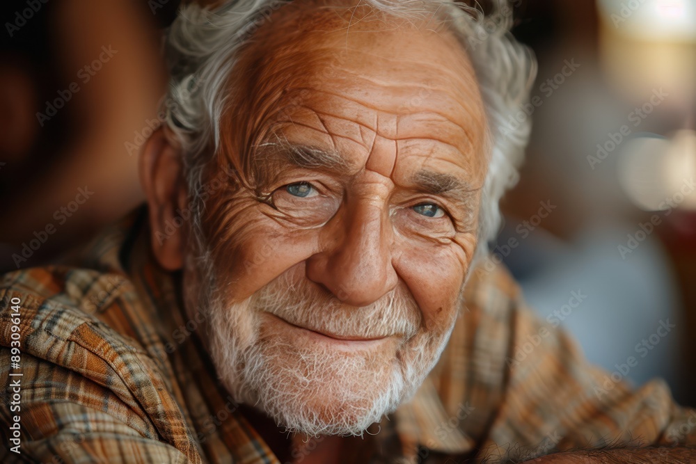 The Wisdom of Age - Portrait of an Elderly Man with Silver Hair and Round Spectacles in a Serene