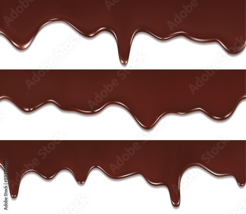 chocolate streams isolated on white